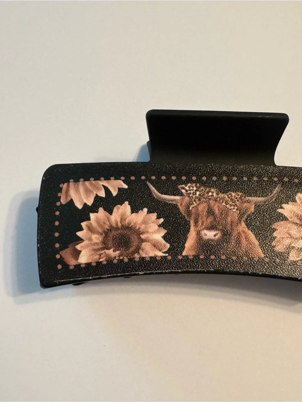 Floral Boho Highland Cow Country Western Claw Clip